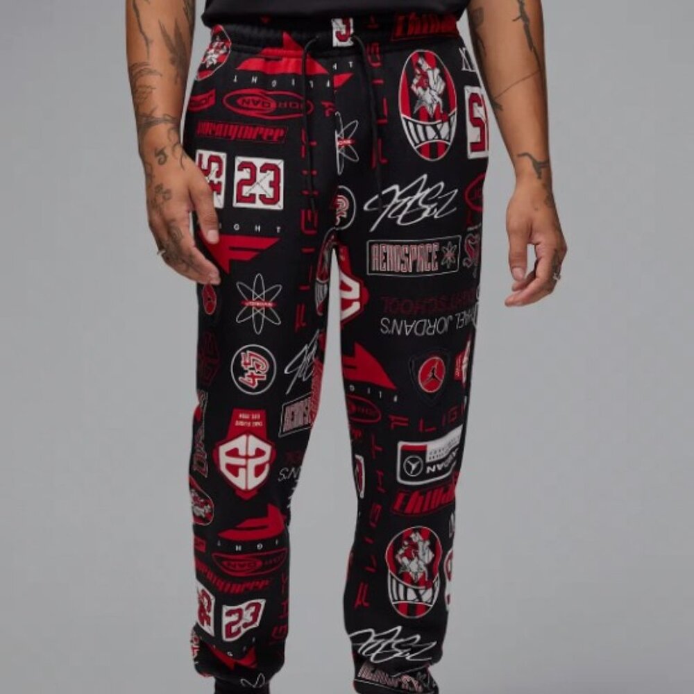 Jordan Essentials AOP Printed Fleece Jogger Pants HM7257-010 Men's SZ XL